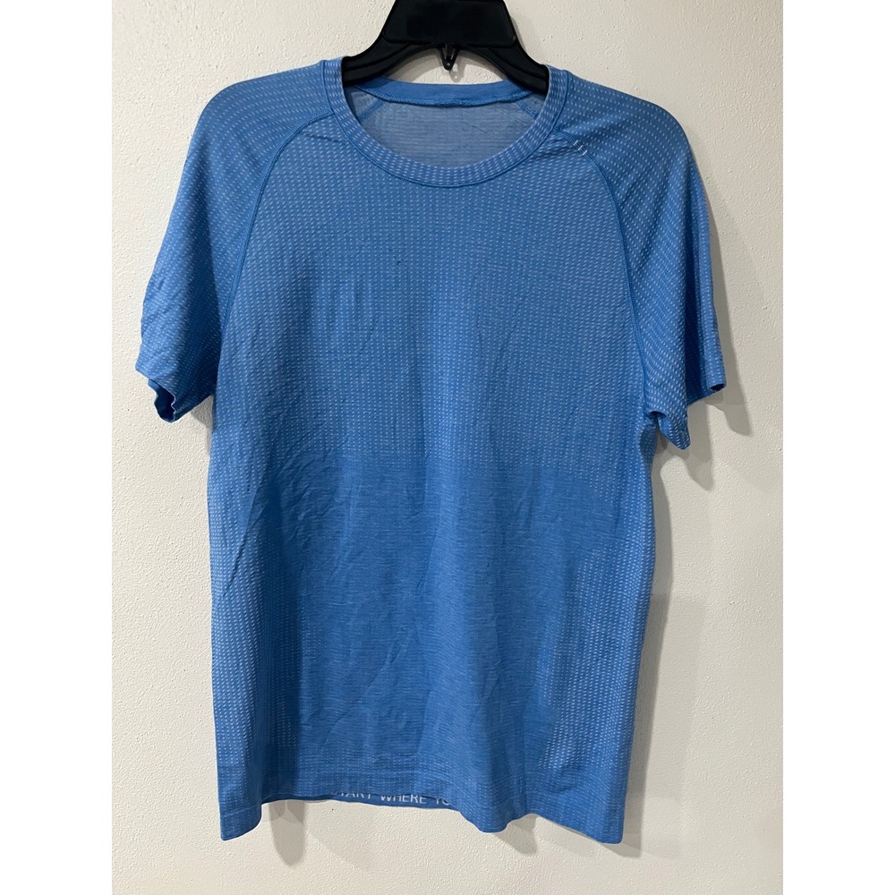 Lululemon Metal Vent Tech Short Sleeve Shirt Mens Small Blue Heather Training